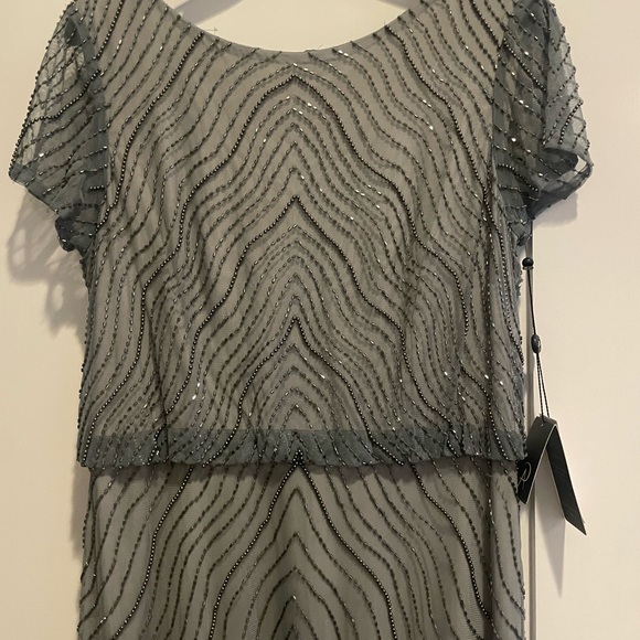 Adrianna Papell - beaded blue dress, size 6 - Picture 3 of 5